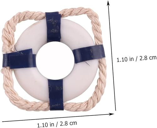 Miniatura 7 de Didiseaon 10 piezas Mini Life Boya Tiburón Decoración Fiesta Remos Bote Remo Náutico Anillo de Natación Mini Anillo de Vida Miniatura Decoración
