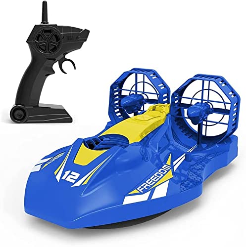 Amphibious Hovercraft All-Terrain Vehicle 2 4GHz Wireless RC Ship High Speed Racing Static Model Twin Propellers Stunt Car for Adults and Children