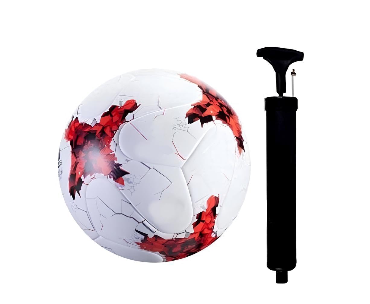 Soccer Ball Size 5 with Free Pump | PU Leather Official Football for Training and Match | Durable, Soft Touch, Suitable for Men, Women and Kids for Grass and Turf Fields-picture-23