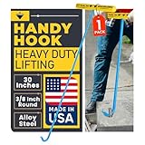 T&T Tools Heavy Duty Handy Hook – Portable 30 Inch with 3/8' Round Pump Hook End –Multipurpose Lifting and Pulling Tool for Manhole Covers, Septic Tanks, Storm Drains, Sewer Lids & More –1 Pack