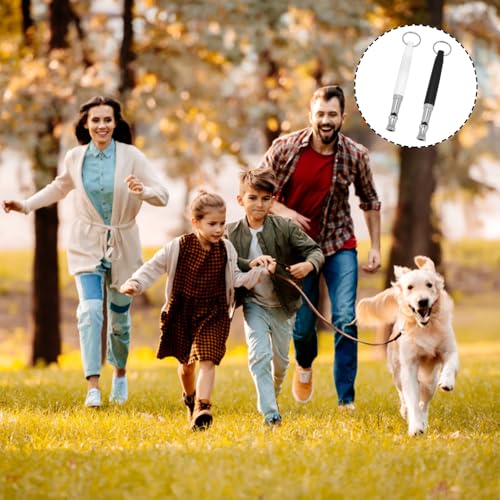 2 Stück Hundepfeife Rütter Rückruf,Hundepfeife Hochfrequenz Lautlos,Erziehungshilfen für Hunde Pfeifen,Hundepfeifen Armband,Trillerpfeife Hund,Metall Dog Whistle mit Schlüsselband(Schwarz und Weiß)