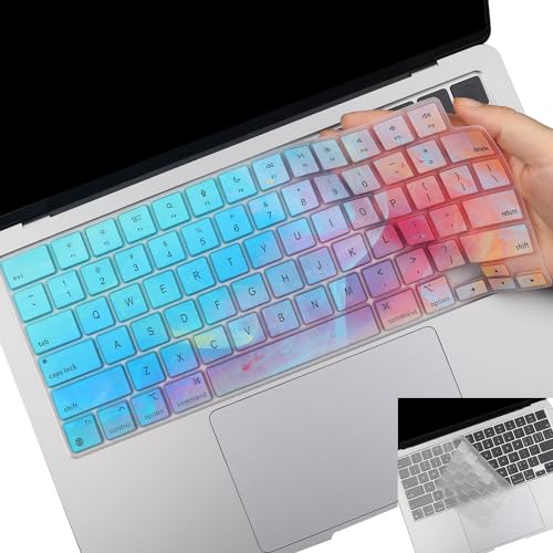 2 Pack Colorful Keyboard Cover for 2025-2023 MacBook Air 13