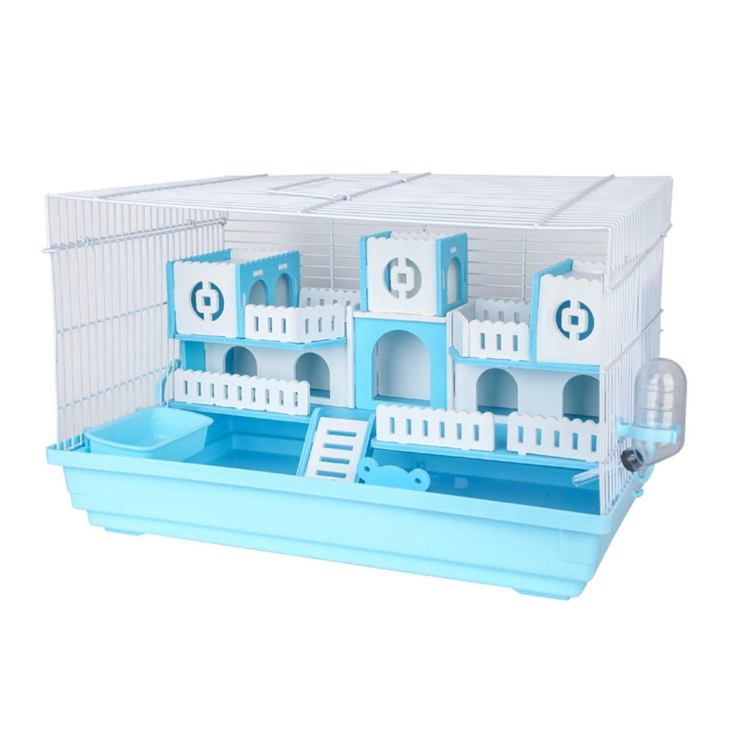 ZLZ-KK SZQ-Cage Pet Shop Luxury Pet Cage, Blue Black Toy Cage Hamster Hedgehog Feeding Cage Home Indoor Outdoor Pet Cage 47 * 30 * 30cm Small Animal Cage (Color : Blue-a)