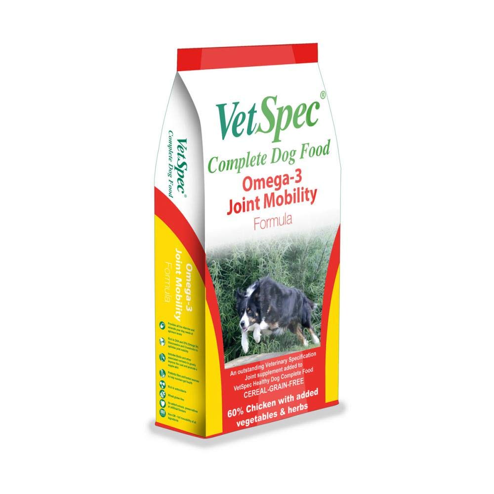 Topspec Equine Ltd VetSpec Omega 3 Joint Mobility Formula Complete Dog Food - 12kg, transparent