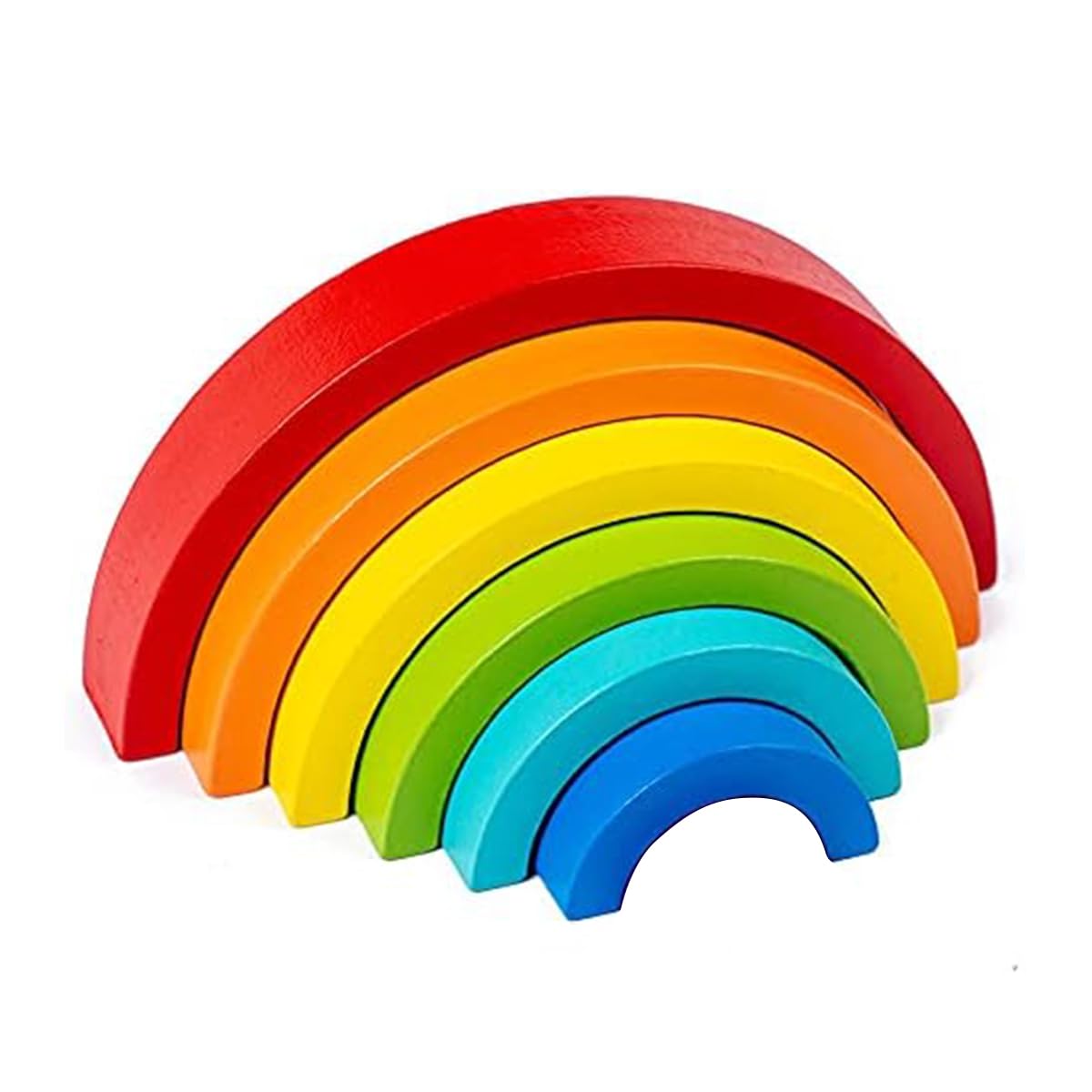 Tęczowa Drewniana Zabawka,Montessori Drewniana W Kształcie Tęczy,Układania W Stos Zabawka Edukacyjna,Tęczowe Klocki Zabawka Do Nauki,Do Przedszkola,Elementów Dla Dzieci,Czerwona,Kiuiom