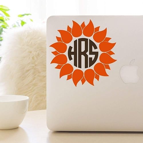 Miniatura 5 de Vinyl Decal - Sunflower Monogram Decal Gifts for Women - to go on Yeti Tumblers RTIC Ozark Trail Laptops MacBooks Car Windows etc
