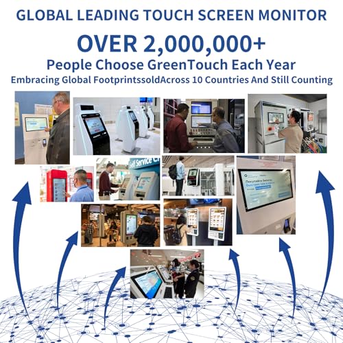 Image of GreenTouch 13.3 Inch 10 Points Open Frame Touch Display, Industrial PCAP Touchscreen Monitor, VGA+HDMI+DVI Port - 16:9