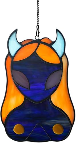 Miniatura 8 de BOXCASA Decoraciones de alienígenas para colgar en la ventana, vitrales para decoración de fiestas temáticas de extraterrestres, decoración de