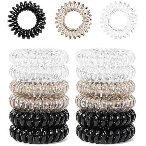 Forte Tenuta: Il design a spirale della fascia per capelli non marcante tiene i tuoi capelli perfettamente al loro posto senza stringere, evitando di tirare, spezzare e aggrovigliare. Questi elastici per capelli non tirano i capelli e tengono molto bene