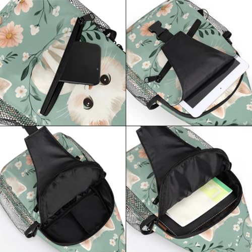 Bolsa bandolera unisex con gato para senderismo y viaje miniatura 5
