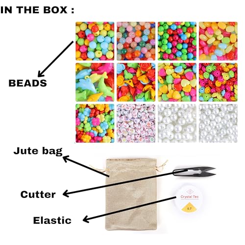 Image of Ambitieux 12 Types Of Colorful 900+ Pcs 8Mm Of Plastic Beads - Perfect For Crafting (All Color Beads),Multicolor