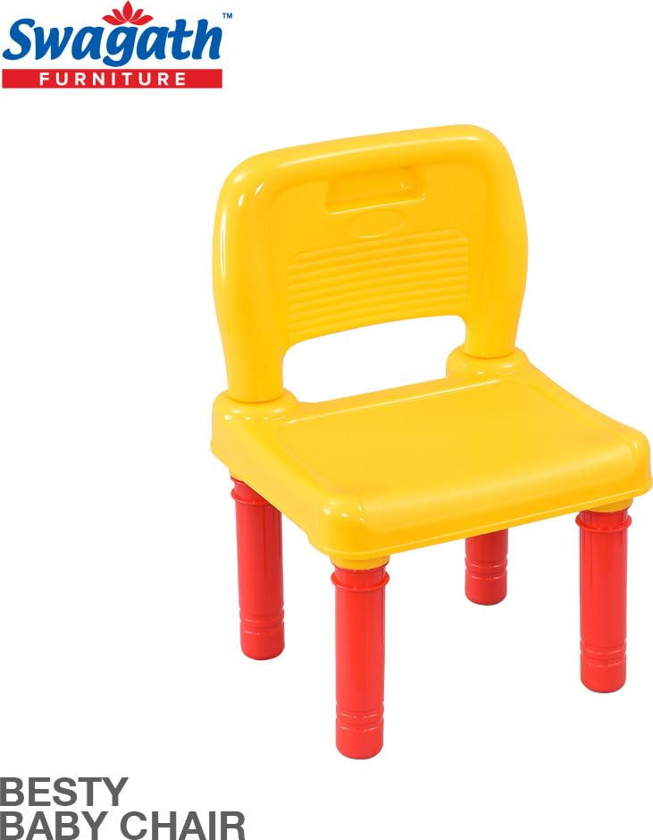Swagath Furniture Besty Baby Chair for Study Chair Plastic Chair Plastic Chair (Finish Color - Yellow, Set of 10 Pcs, DIY(Do-It-Yourself)) 1