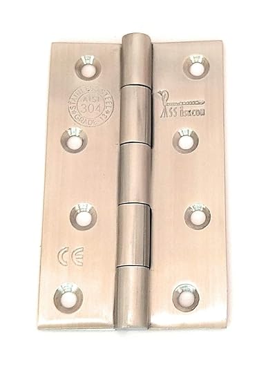 Ssiskcon 5 Inch x 3 mm/ 10 Gauge/304 Grade (Pack of 5) Stainless Steel Door Butt Hinges with Screws Export Quality