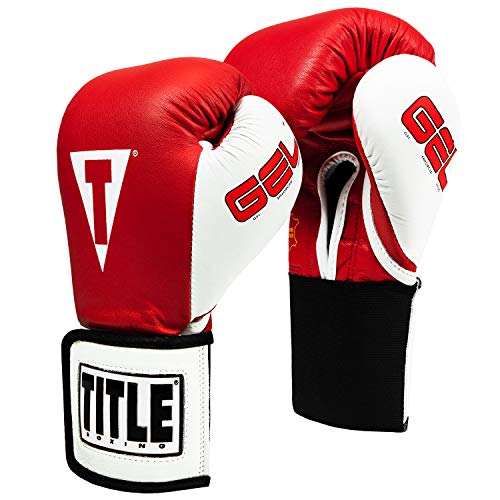 Title Gel World Elastic Training Gloves, Red/White, 12 oz
