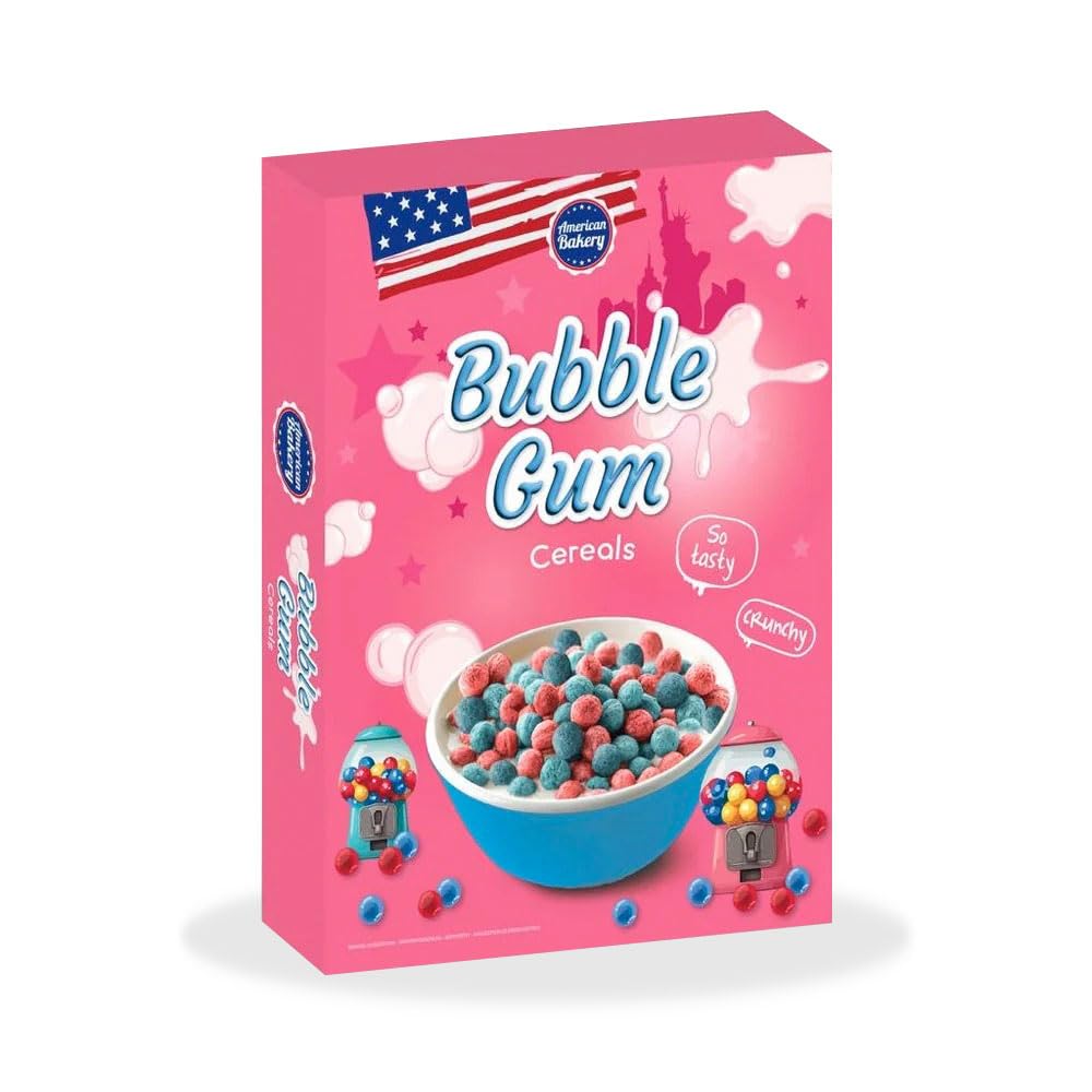 American Bakery Assortiti - Gusti a Scelta - Cereali Americani - Cookie Chips, Cereos, Magic Mallows, Chocolate Magic Mallows, Peanut Balls, Bubble Gum (200 gr, Bubble gum cereals)