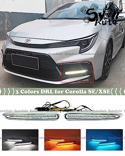 FITS 2020-2024 Toyota Corolla SE XSE Sedan 3 Colors LED DRL Daytime Running Light Fog LAMP KIT