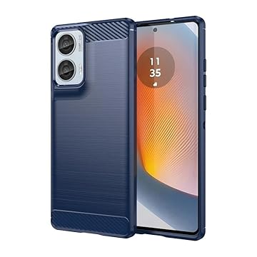 Capa Capinha Anti Impacto Para Moto G85 - Case Com Desenho Fibra De Carbono Shock Queda - Danet (Azul)