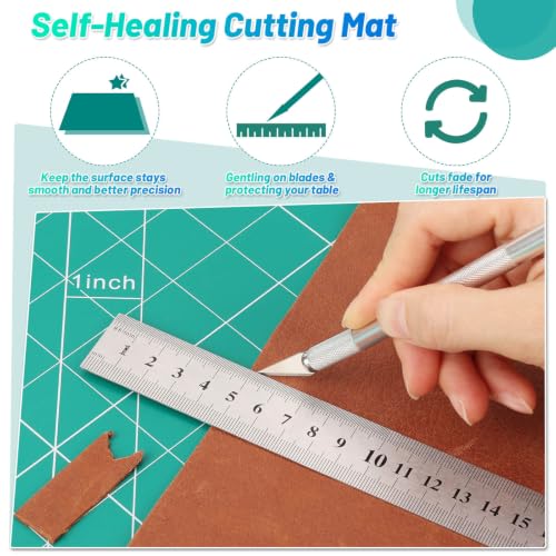 Image of anezus Self Healing Cutting Mat for Rotary Cutting, 35 inch x 23.3 inch, Green
