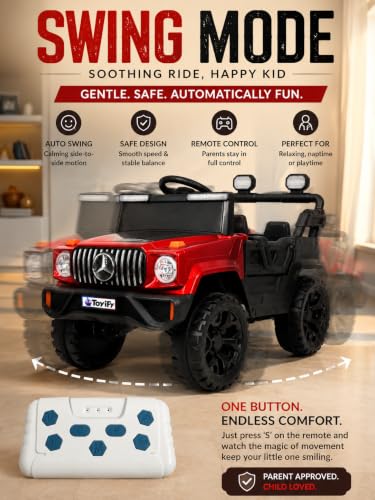 Image of 4x4 Battery Operated Jeep /s for Kids with Parental Control | Baby Ride On Electric Car with RGB Lights, Music & Swing Mode | Rechargeable Battery Car for Kids 2to6 Years