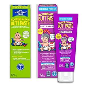 Boudreaux’s Butt Paste 4oz Butt Barrier Ointment and 4oz Natural Aloe Diaper Rash Ointment