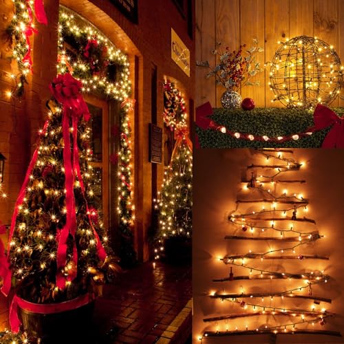 Image of BrizLabs Clear Christmas Lights, 50 Count Warm White Incandescent Christmas Lights, Connectable Mini Light String, UL Certified Xmas Tree Lights Green Wire for Indoor Outdoor Holiday Xmas Tree Party