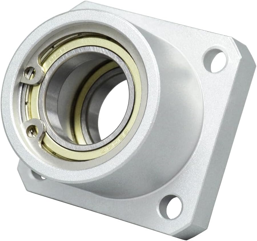 AUZHU- BRB - Metric- Double Bearings with Housing, Aluminium Alloy Round Flange Seat, Configurable Length, Deep Groove Ball Bearings with Retaining Ring Size: D 35 mm, L 80 mm, Bearing No.6208