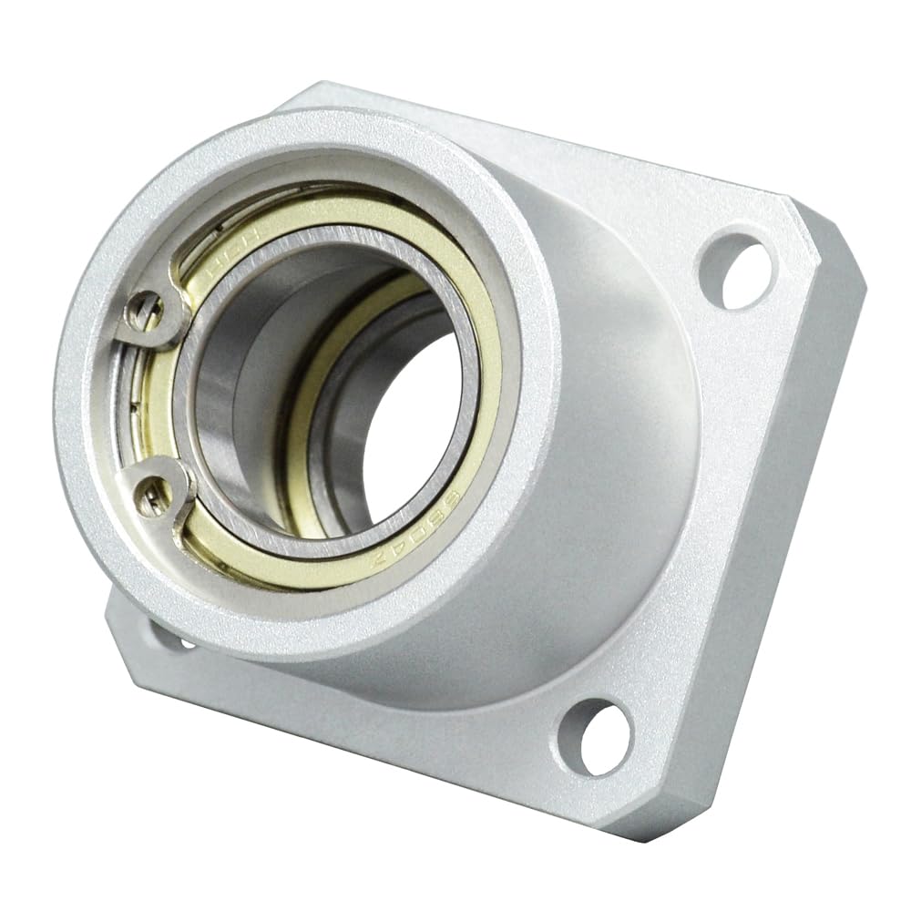 AUZHU- BRB - Metric- Double Bearings with Housing, Aluminium Alloy Round Flange Seat, Configurable Length, Deep Groove Ball Bearings with Retaining Ring Size: D 35 mm, L 80 mm, Bearing No.6208
