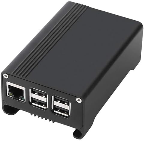 TEVISE Caso de aleación de Aluminio de protección Shell Vivienda Carcasa de la Caja de Frambuesa Pi 3, 2 y Pi + B con Ventilador de refrigeración DIY Módulo (Color : Black) Informática,Componentes,Dispositivos externos,Cajas de ordenador de sobremesa