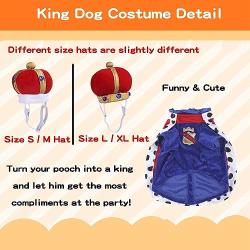 Disfraz rey para perro talla XL rojo miniatura 4