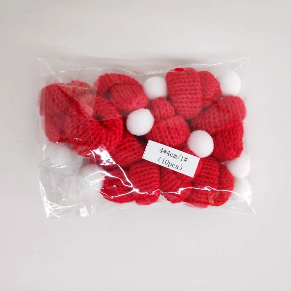 40 stuks mini-kerstmutsen en sjaalset, kleine kerstmutsen, mutsen voor zorgenwormen, mini-mutsen om te knutselen, voor tafeldecoratie, sneeuwpop