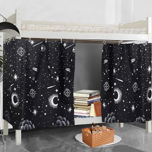 Image of XiRiDa Blackout Bunk Bed Curtain Room Milky Way Privacy Protection Canopy, 2 Panels