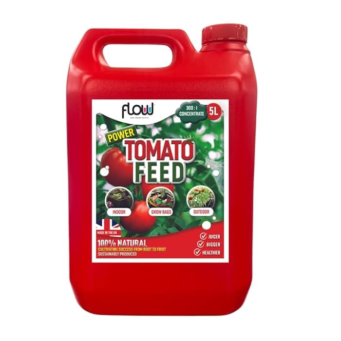 Flow Power Tomato Feed, 5L Concentrate, 300:1 Liquid Plant Fertiliser Vegetable Plant Food Growing Fertiliser