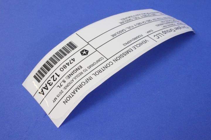 Mopar 47480123AA LABEL VEHICLE EMISSION CONTROL IN