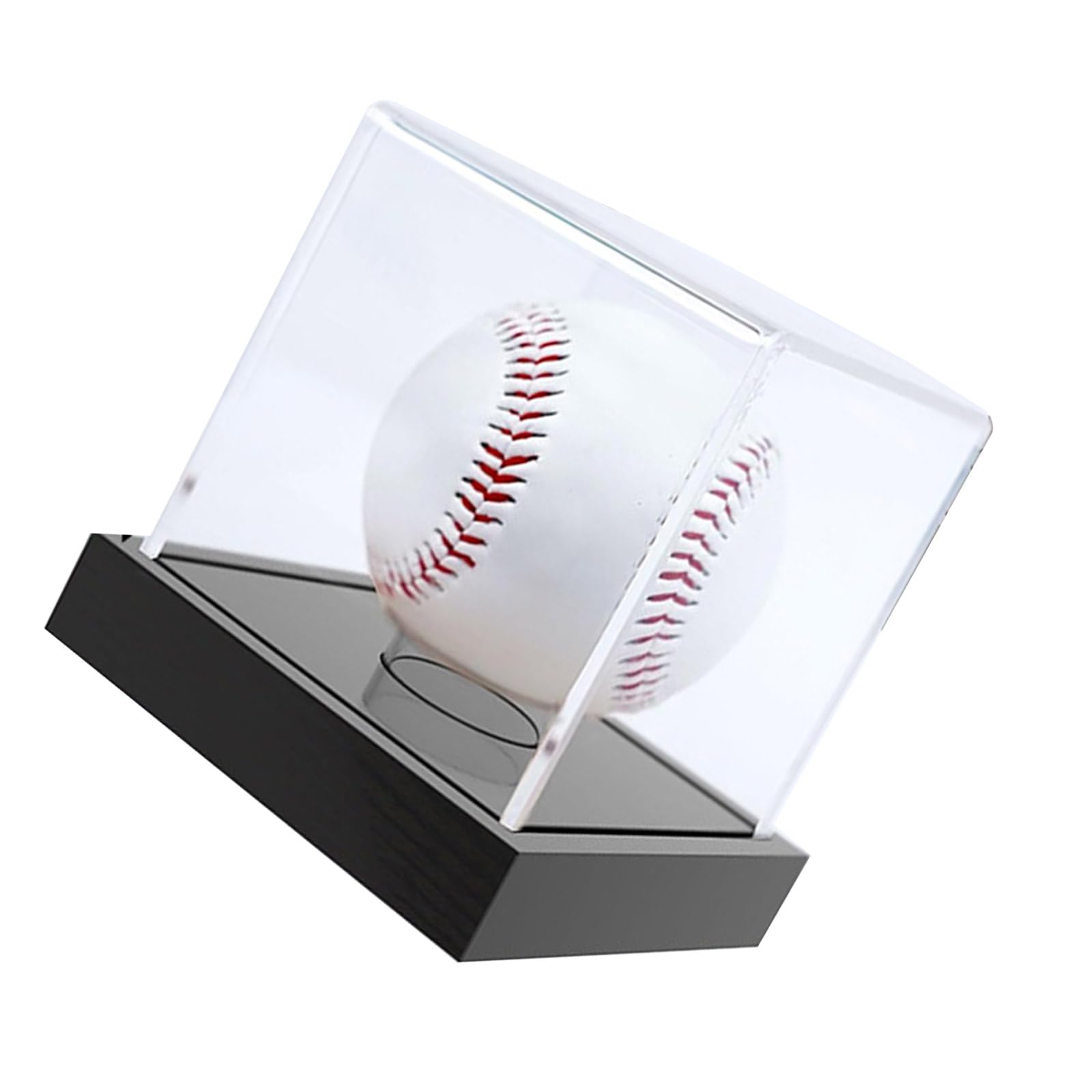 Clear Acrylic Baseball Display Cube with Wood Base for Signatures Baseball Display Box