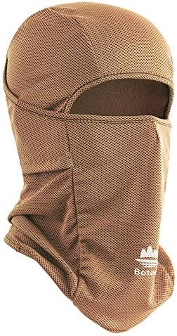 Botack Balaclava Face Mask, Sun UV Protection Breathable Full Head Mask for Cycling Men Women Brown