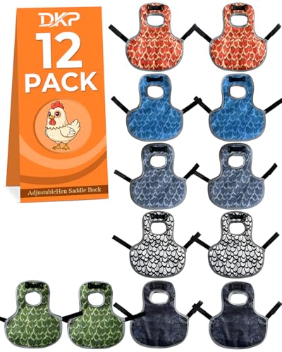 12 Pack Chicken Saddle for Hens with Adjustable Straps Chicken Jacket for Hens Breathable Chicken Vest for Hens Protection