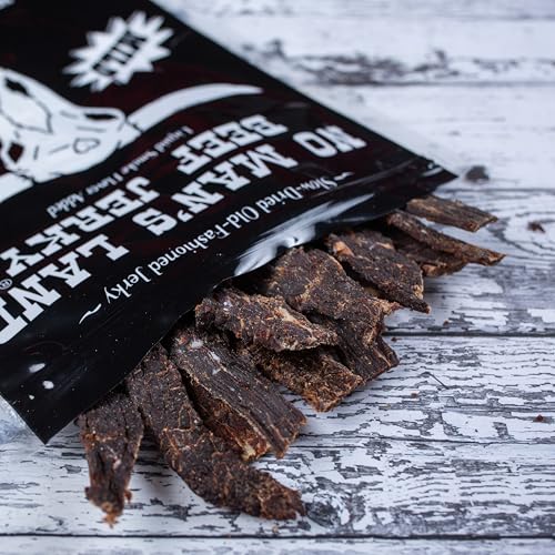 Image of No Mans Land Slow-Dried Beef Jerky | Smoked & Seasoned Jerky Strips | High Protein, Low Carb Beef Snack | Gluten Free - MILD (8.5oz)