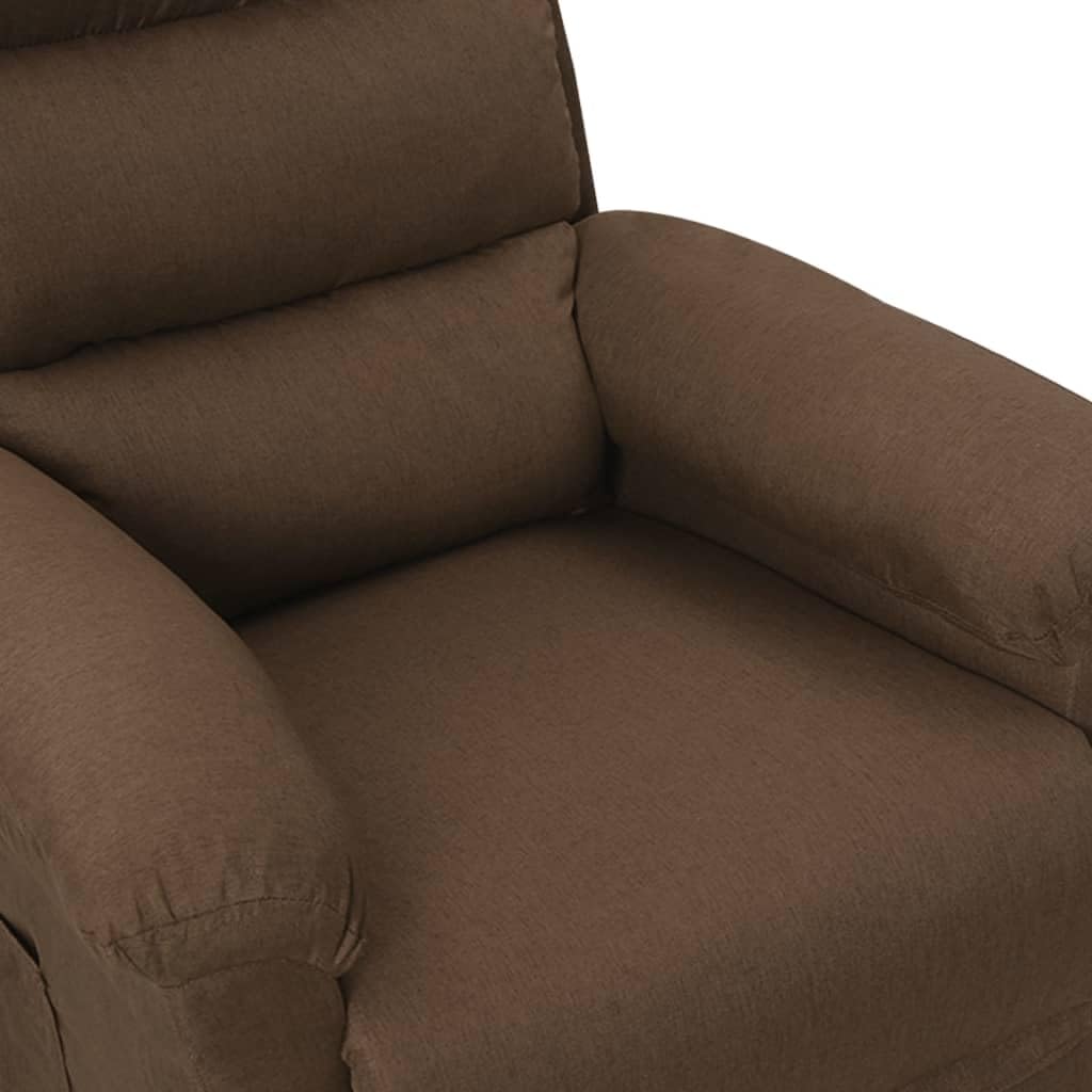 vidaXL Sillón Reclinable Silla Sofá Asiento Butaca Orejero Relax Reposapiés Ajustable Sala de Estar Salón Oficina Muebles de Tela Marrón
