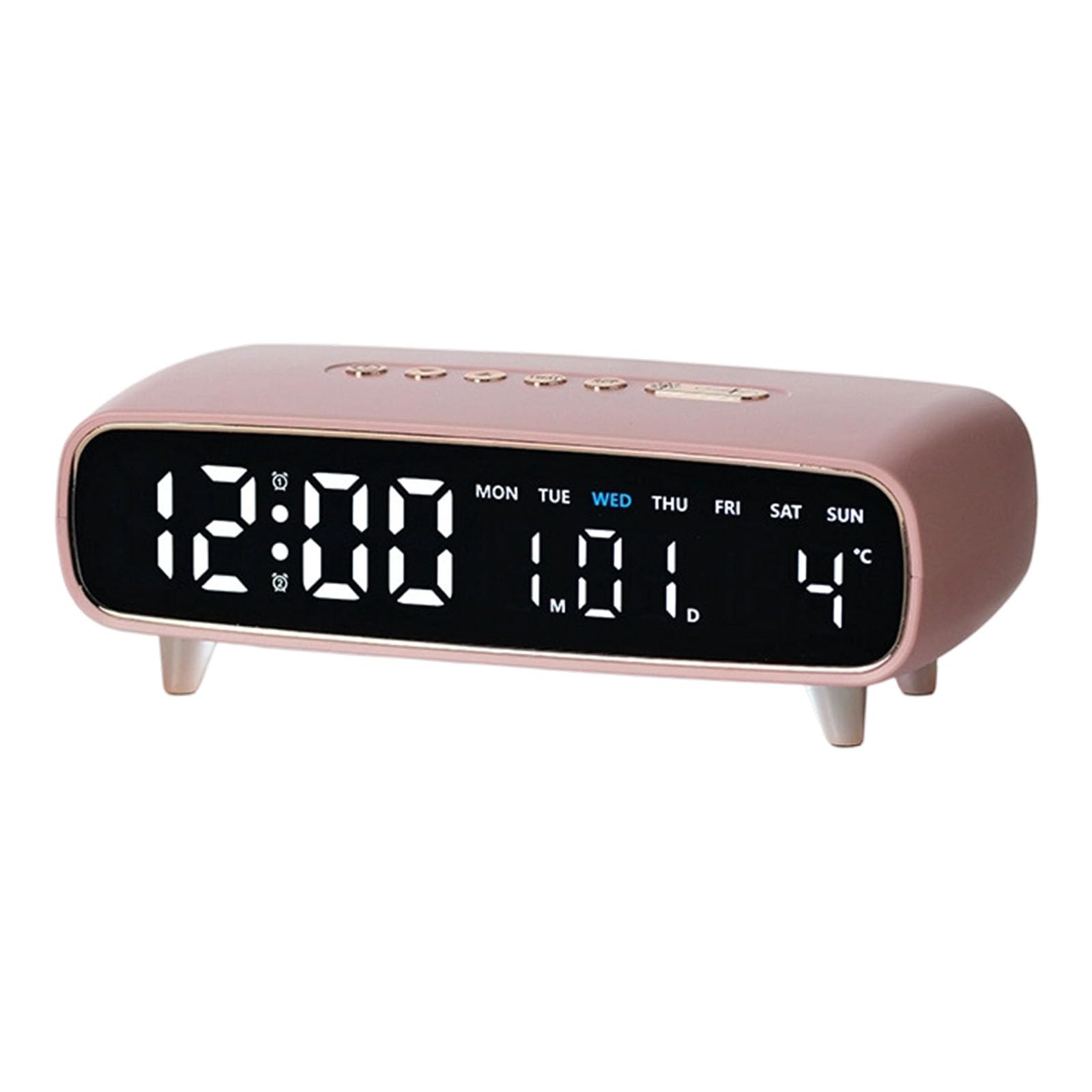 Msioytog LED Alarm Clock with Bright Backlight Multiple Alarms Calendar and Temperature Display for Bedside Table Multifunction Alarm Clock