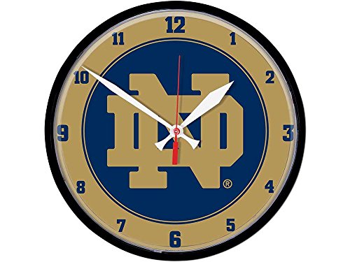 NCAA 2765011 Notre Dame Round Wall Clock, 12.75"
