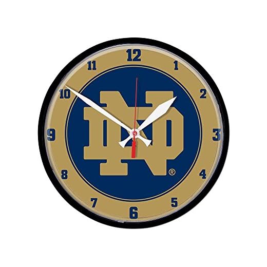 NCAA 2765011 Notre Dame Round Wall Clock, 12 . 75 " product image
