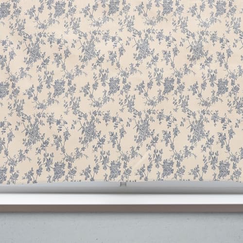 Cortinas cortas de algodón azul floral: adiós miradas, más luz y aire 5