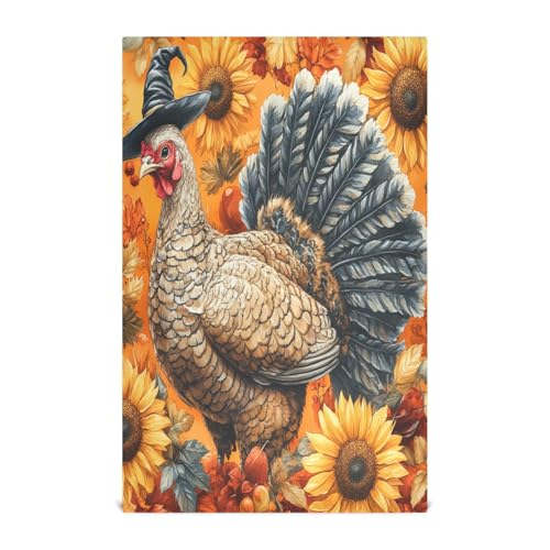 STAYTOP Thanksgiving Turkey Kitchen Dish Towel Set,1Pcs Drying Kitchen Towels Tea Towels Gift Set for Drying Cleaning Cooking Baking