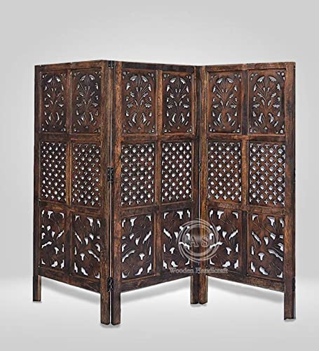 Image of Wooden Partition for Living Rooms Wall Dividers,Screen Separator Wall Divider for Hall Wall Panels for Living Room /Kitchen /Bedroom /Office /Restaurant (4ft 3-Panel)