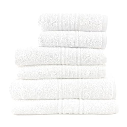 Rufino Díaz Toalla Hotel Greca 450 Gr/M2 Rizo 100% Algodón (Blanco - Lavabo 50x100cm)