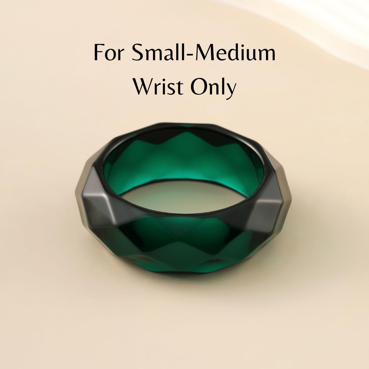 Viva Joya Faceted Resin Acrylic Bangle Bracelet for Women, Chunky Statement Wide Bold Plastic Geometric Transparent Jewelry, Brown Green Light Blue Orange - Image 2