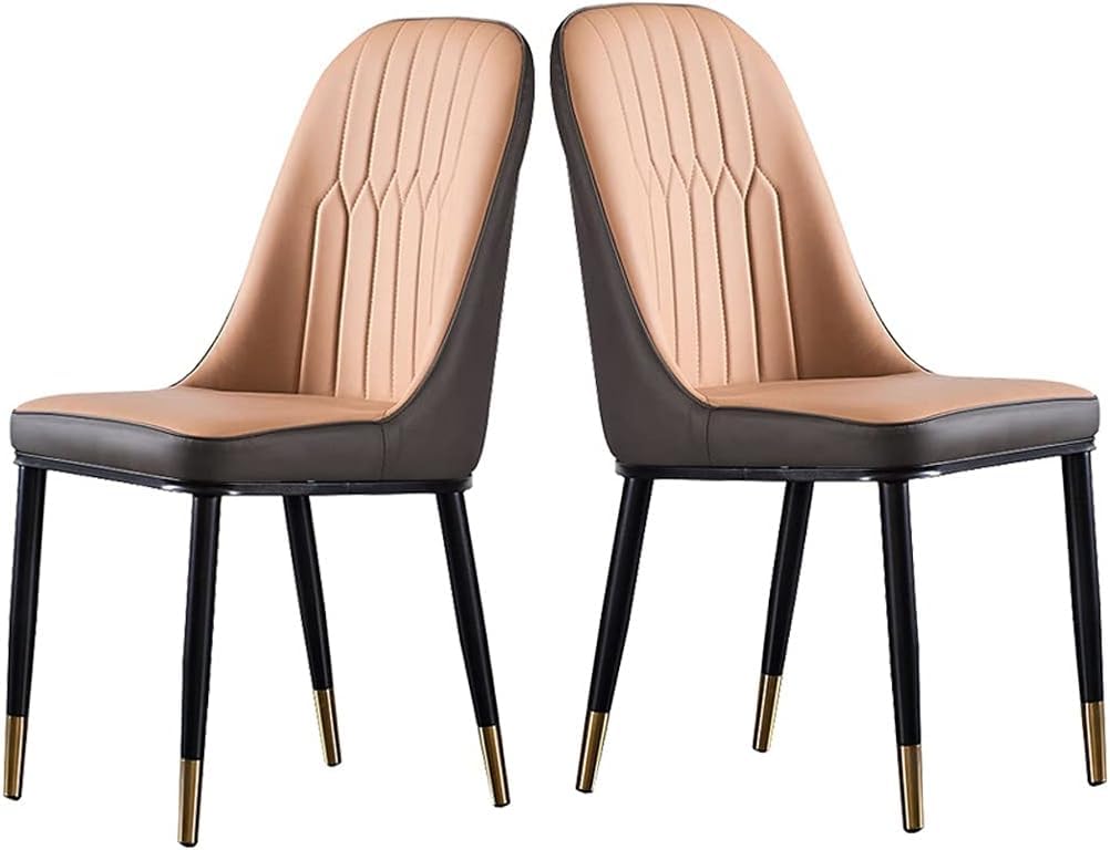 Chaises de salle a manger en cuir rembourrees avec dossier haut ergonomique