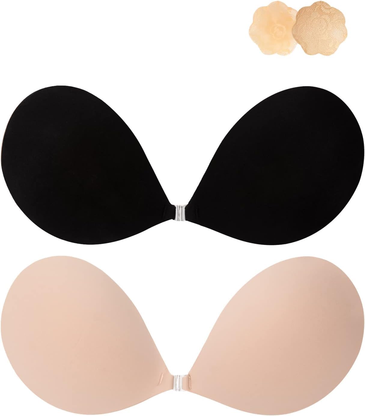Awant Adhesive Sticky Push up Strapless Invisible Stick on Reusable Silicone Bra for Women Dress Breast Lift
