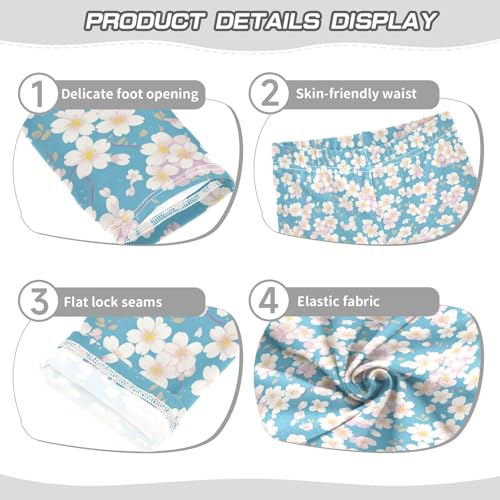 KLL Cherry Blossoms Toddler Girls' Basic Leggings Stretchy Full Length Sweatpants Gym3