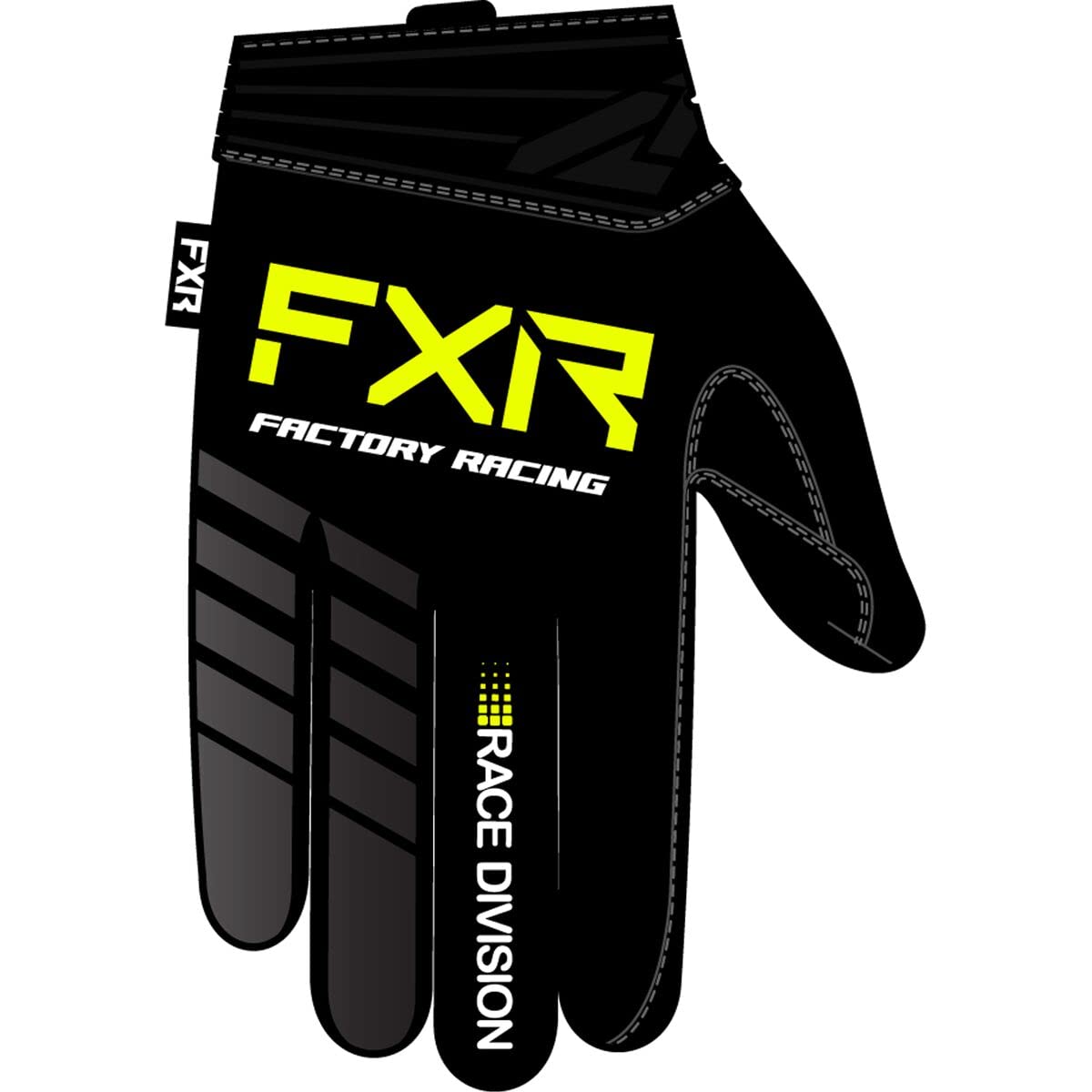 FXRPrime MX Glove Black/HiVis Slip-On Cuff Design Lightweight Ventilated